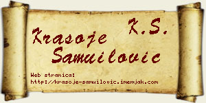Krasoje Samuilović vizit kartica